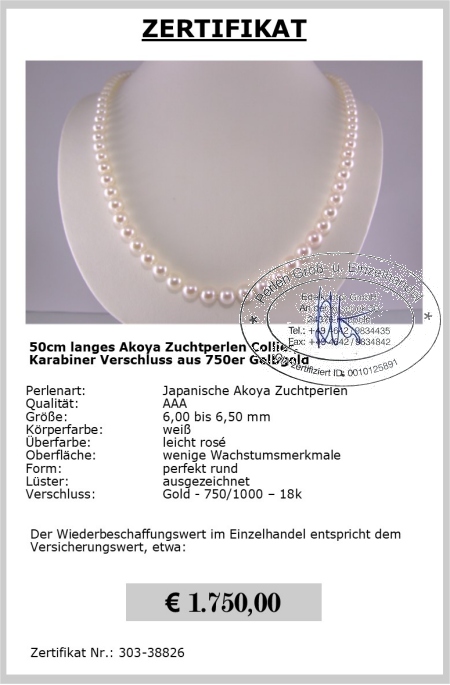 Akoya Perlencollier von der Perlenfarm kaufen