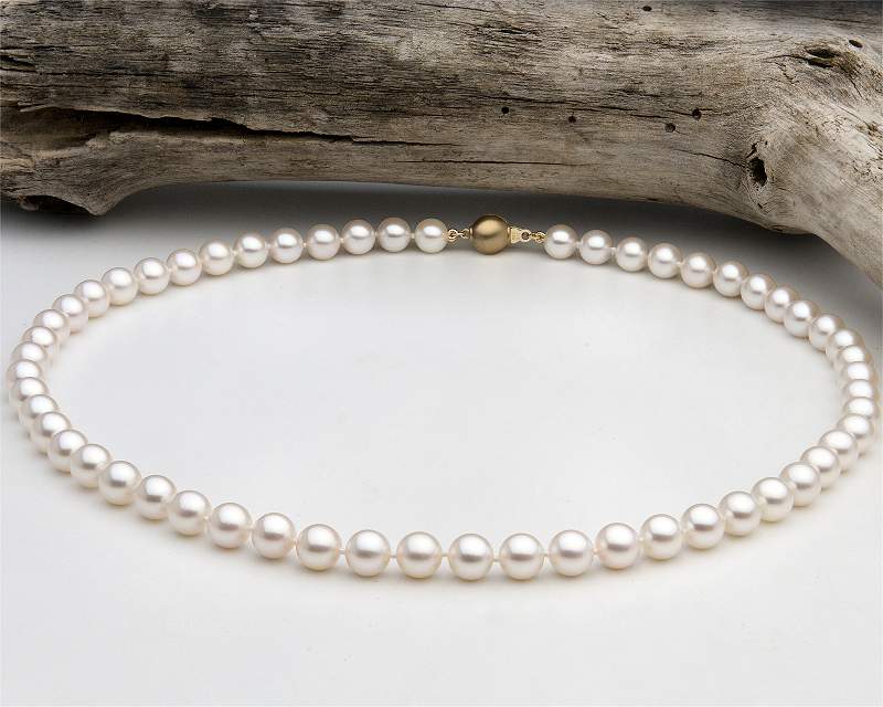 Akoya Perlen Kette 7.0 - 7.5 mm, 40cm L�nge - Edelkontor