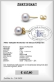 Akoyaperlen Ohrstecker | Perfekt Rund 7,0 - 7,5 mm AAA Qualitt | Ohrstecker Gold 750er - 18K