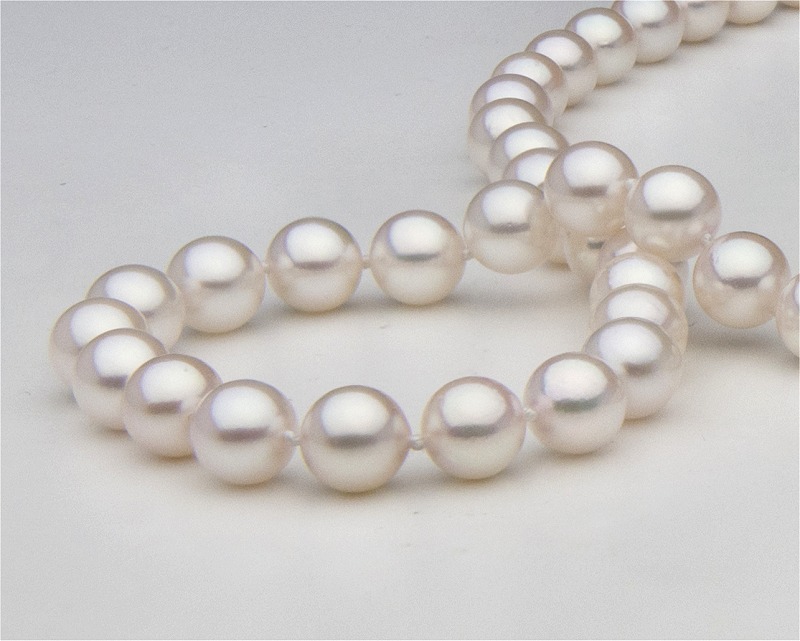 Akoyaperlenkette 50cm, 750er Gold, Perlen 7.5 - 8.0 mm - Edelkontor