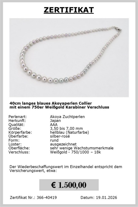 Blaue Akoyaperlen vom Edelkontor