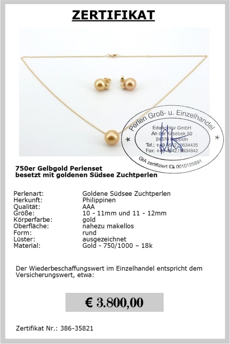Perlen Set mit 750er Gold jetzt online bestellen