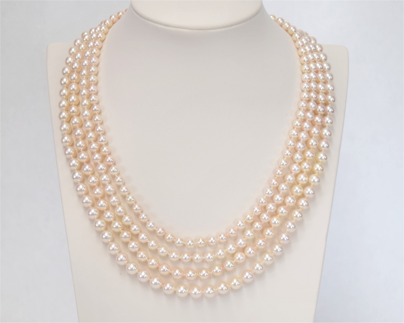 Perlenschmuck, Perlenkette 4 reihig sicher kaufen