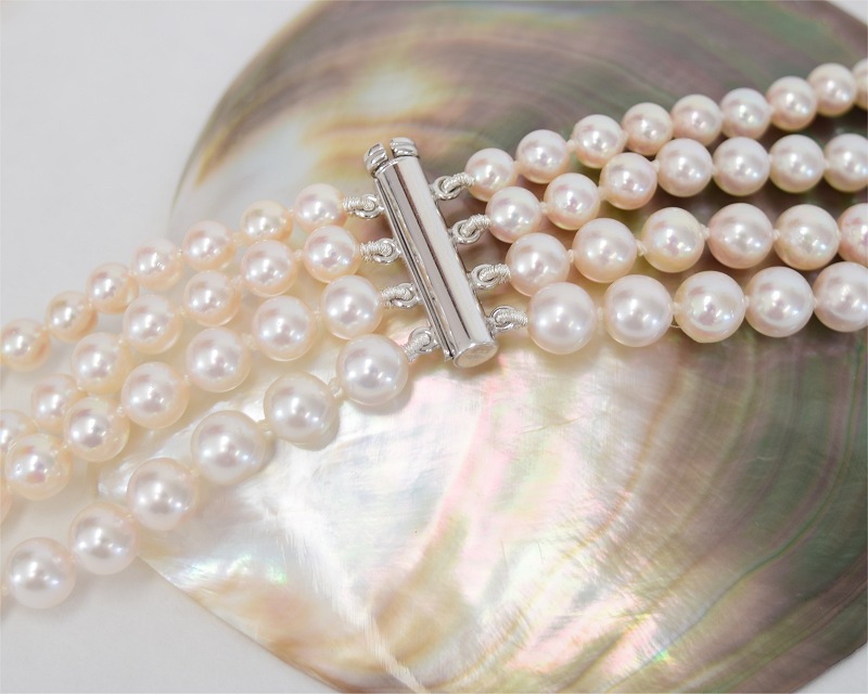 Perlenschmuck, Perlenkette 4 reihig sicher kaufen