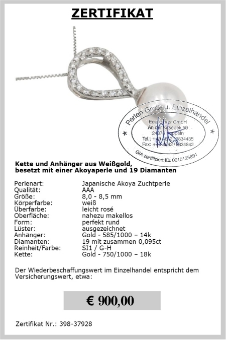 Echten Perlen Anhnger mit Diamanten sicher bestellen