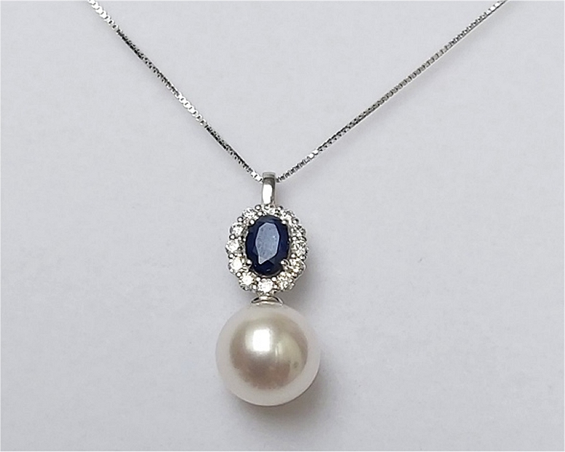 Saphir Anhnger mit Perle von Edelkontor