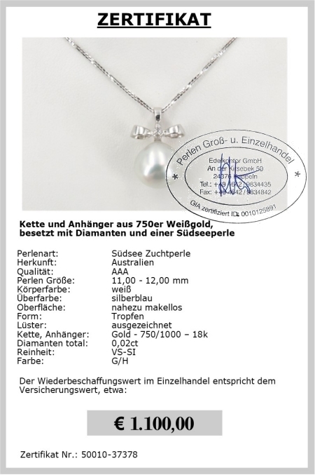 Sdsee Perlenanhnger mit Veneziakette 50 cm