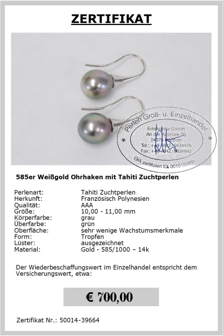 Tahiti Perlenohrringe bei Edelkontor