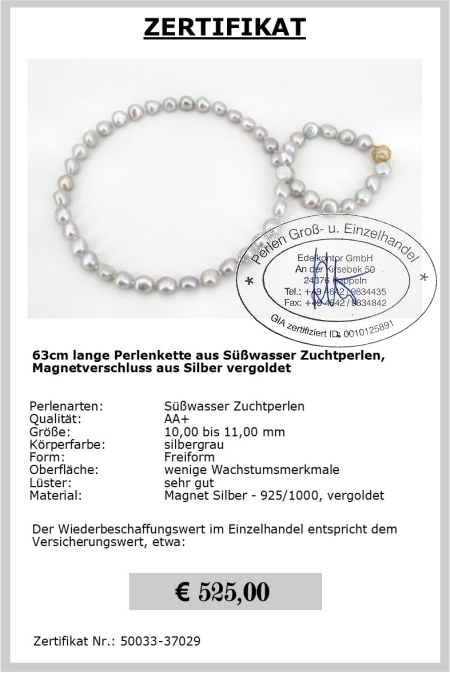 lange Perlen Halskette bei Edelkontor