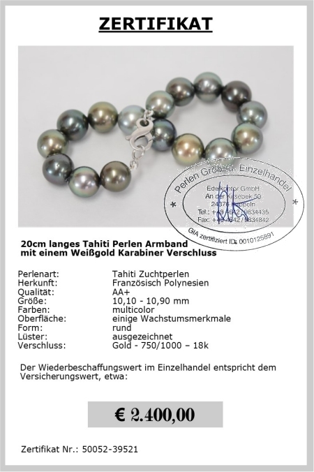 Perlen Armband | 20cm | 750er Gold | Edel Kontor
