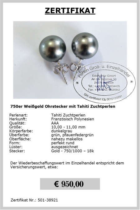Ohrstecker mit Tahitiperlen aus 750er Gold jetzt kaufen