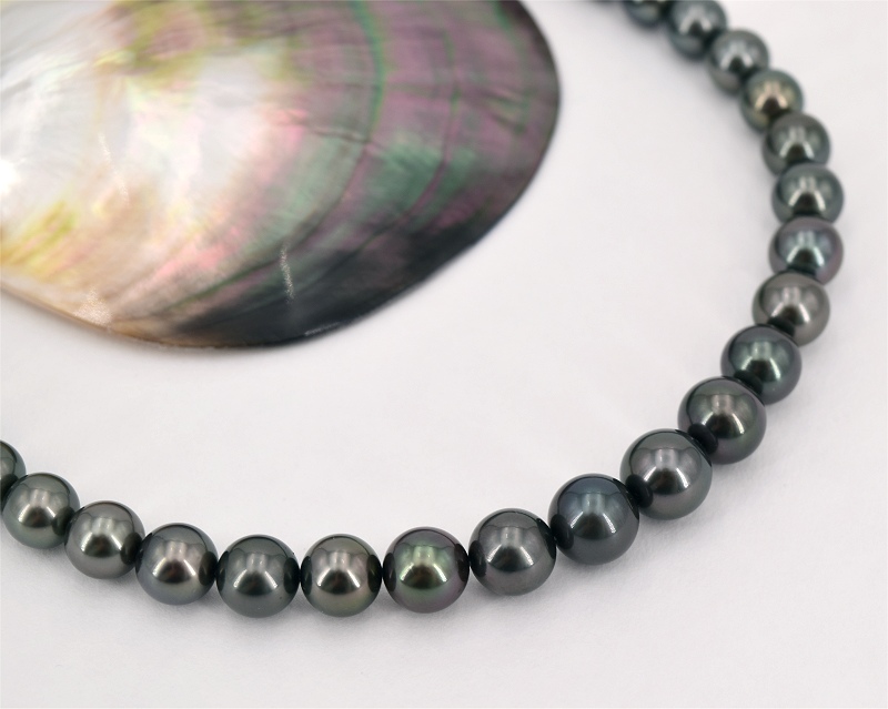 Tahitiperlen Kette pfauenfedergrn online bestellen
