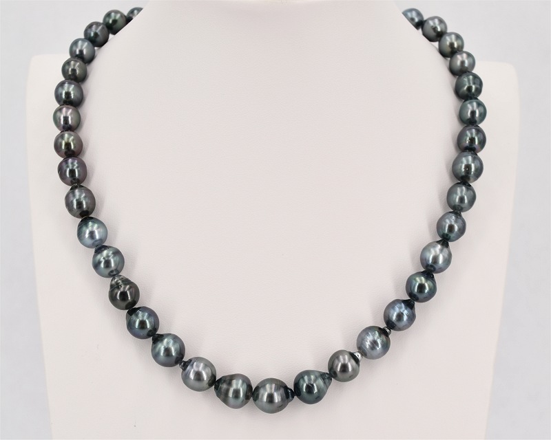 8.6-11.0 mm AA+/AAA Tahitikette Tropfenform Gold 750 / 18K inkl. Zertifikat