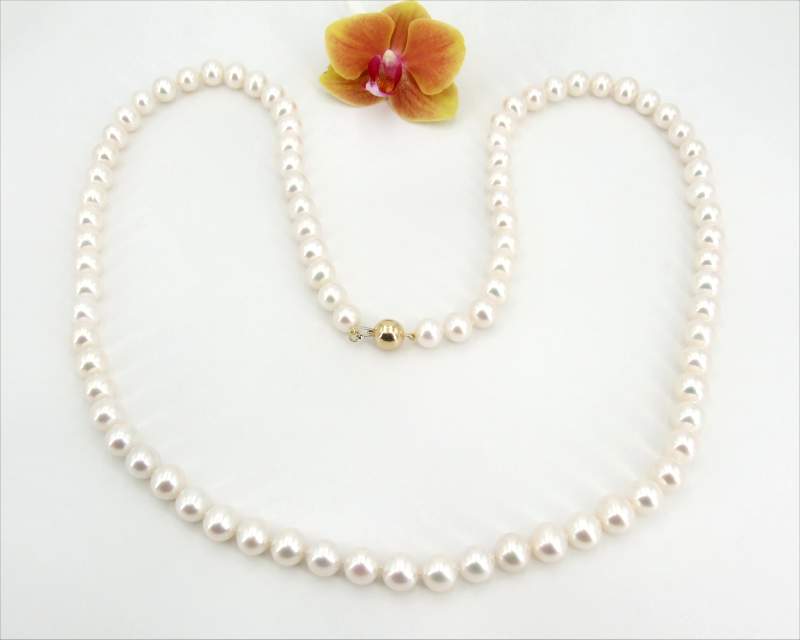 Tahiti Perlenkette grau vom Edelkontor