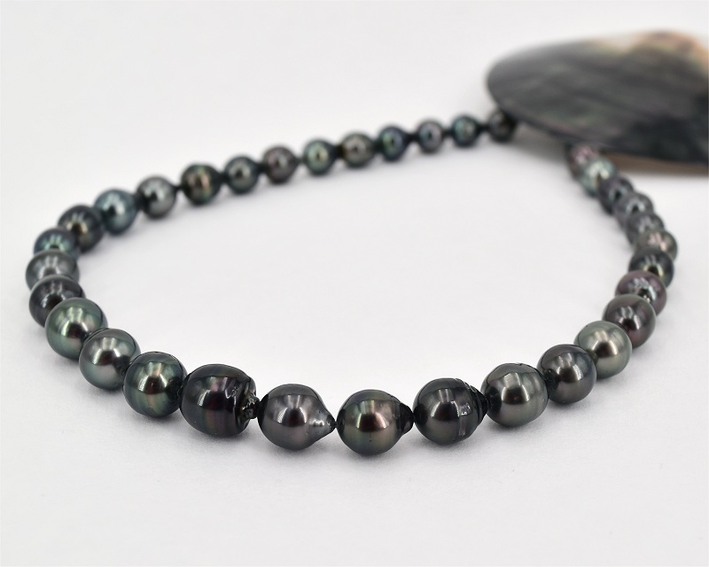 9.0-10.8 mm Tahitiperlen Collier in AA+/AAA Qualit�t - Edelkontor