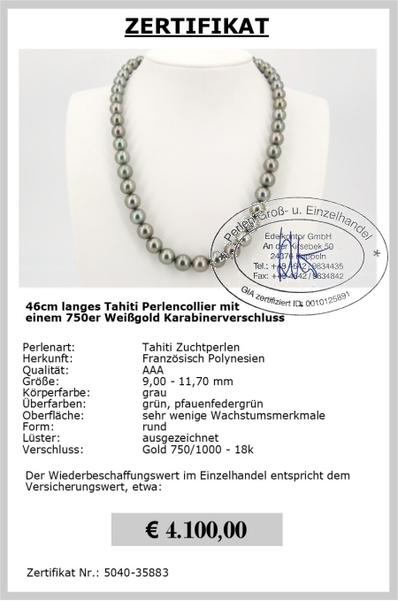 Tahitiperlen Collier direkt von der Perlenfarm