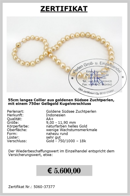 Eine Halskette aus goldenen Sdseeperlen bestellen
