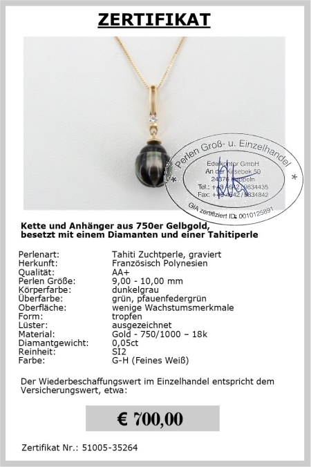 Anhnger mit Tahiti Tropfen vom Edelkontor