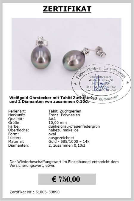 Ohrringe Tahiti oval von Edelkontor