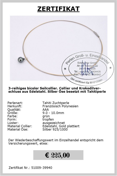 Halsreif mit Tahiti Tropfen von Edelkontor