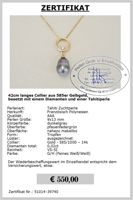 Tahitiperlen Diamant Anhnger vom Edelkontor