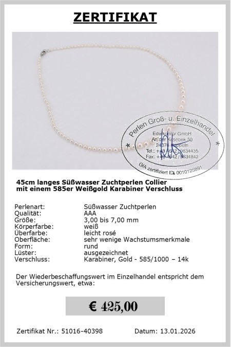 S��wasser Kette wei� bei Edelkontor