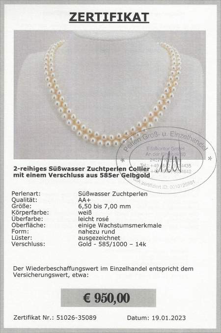 S��wasserkette 2reihig bei Edelkontor