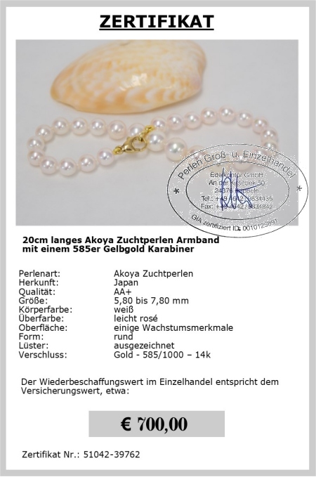 Akoya Armband Verlauf bei Edelkontor