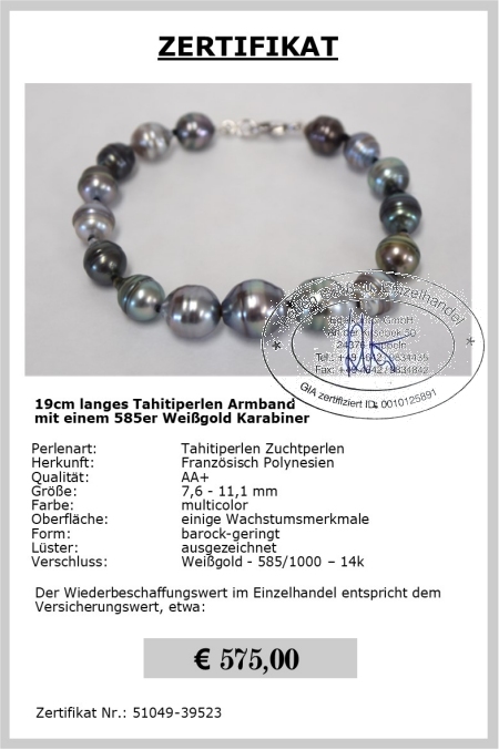 Armband mit Tahitiperlen von Edelkontor