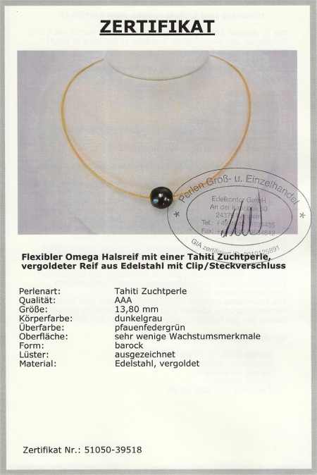 Halsreif mit Tahitiperle vom Edelkontor