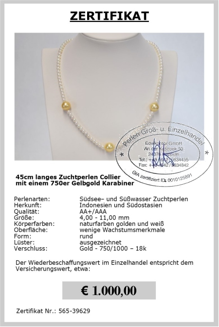 Sdseeperlen Schmuck, Perlenkette vom EdelKontor