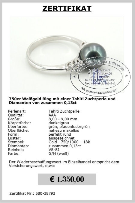 Perlenring mit Tahiti Perle sicher online kaufen