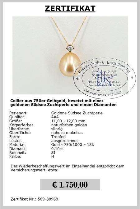 Groe goldene Sdseeperlen sicher einkaufen