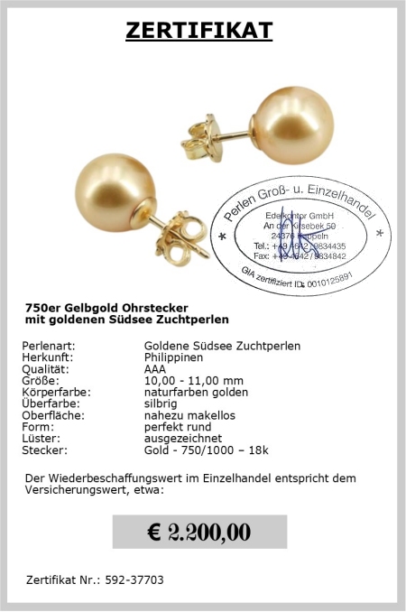 Goldene Sdsee Perlenohrringe sicher online kaufen