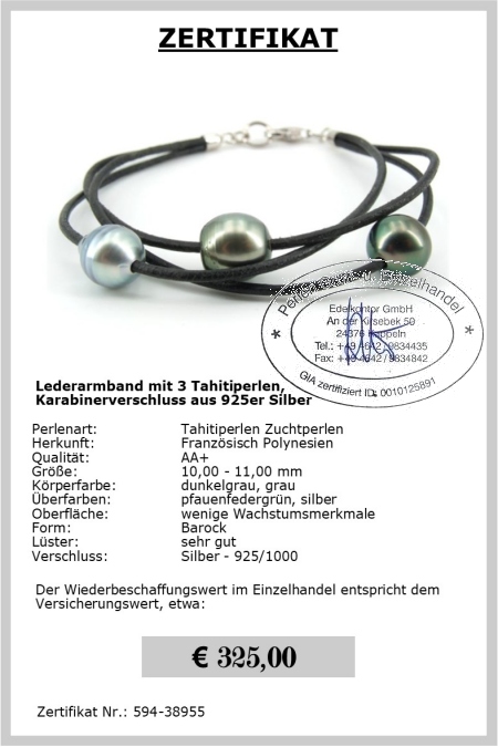Lederarmband mit Perlen vom Edelkontor