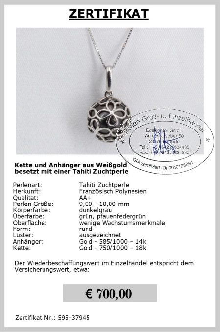 Perlenanhnger mit echter Tahiti Perle online kaufen
