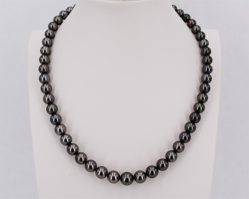 8.0-10.0 mm AA+/AAA Tahiti Perlenkette Gold 750 / 18K inkl. Zertifikat