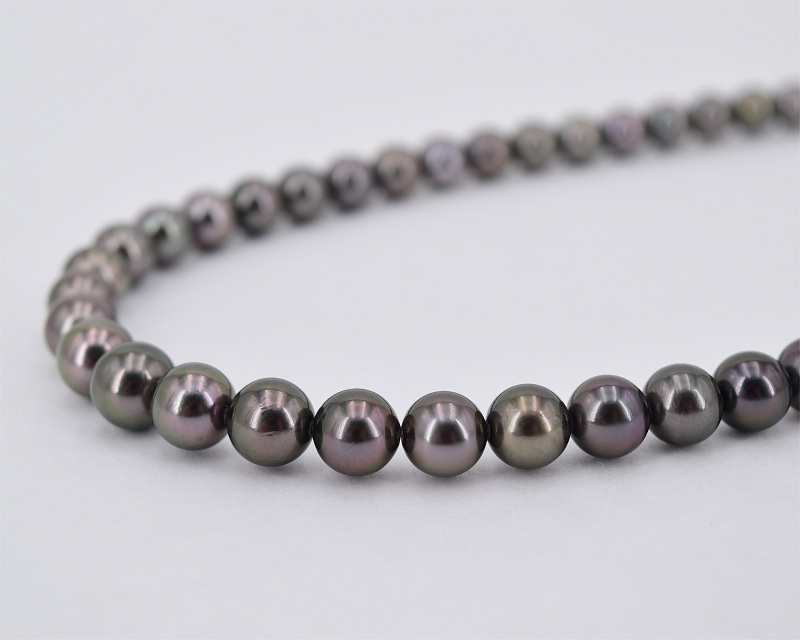 8.0-10.0 mm AA+/AAA Tahiti Perlenkette Gold 750 / 18K inkl. Zertifikat