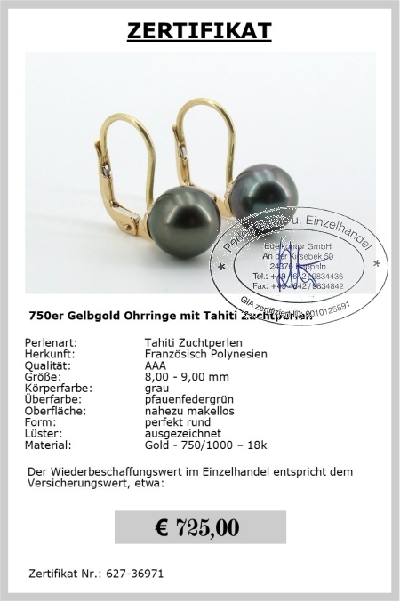 Graue Perlenohrringe bei Edelkontor online kaufen
