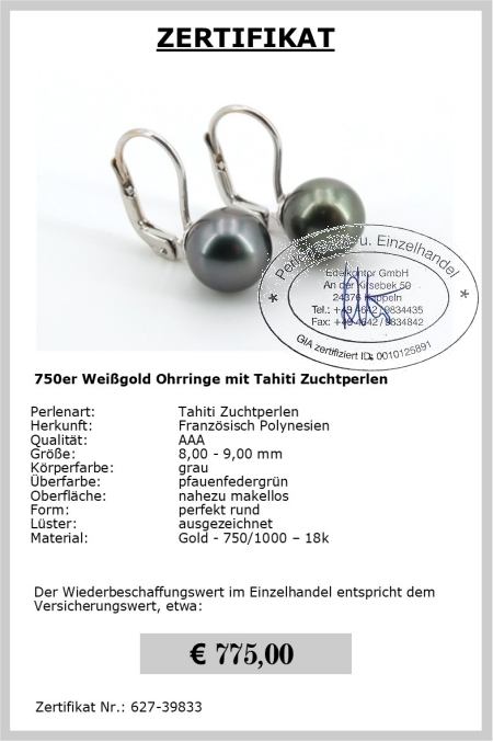 Graue Perlenohrringe bei Edelkontor online kaufen