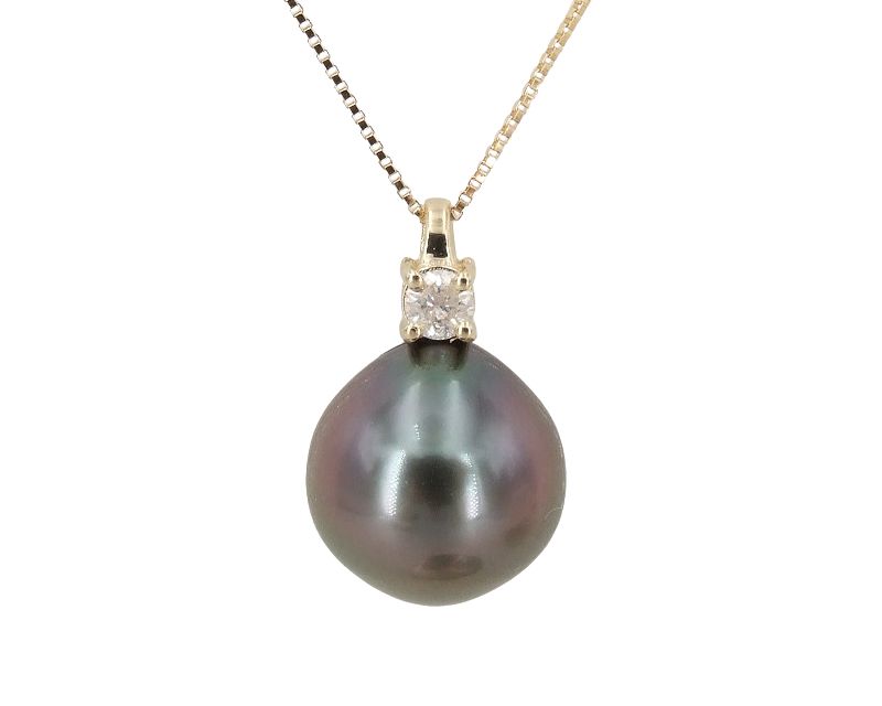 Dunkler Tahitiperlen Anh�nger 9.0 - 10.0 mm