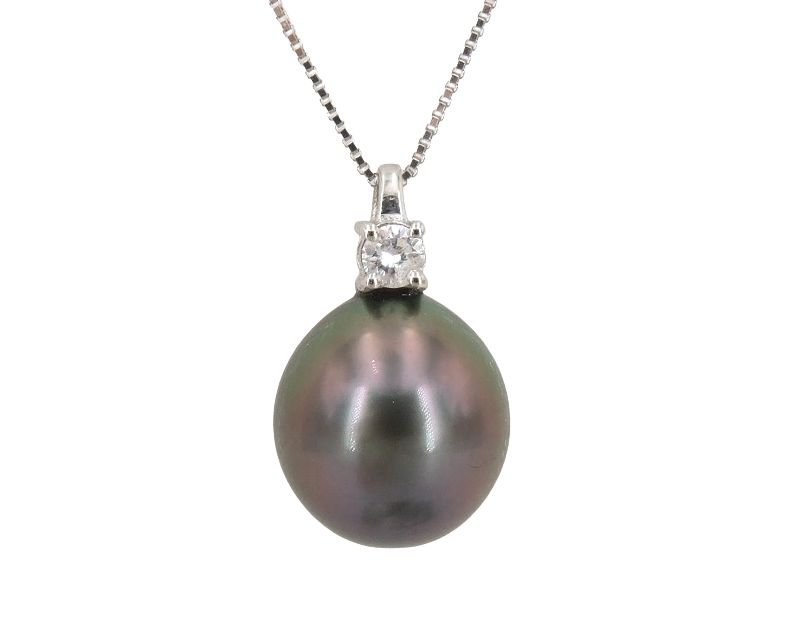 Dunkler Tahitiperlen Anh�nger 9.0 - 10.0 mm