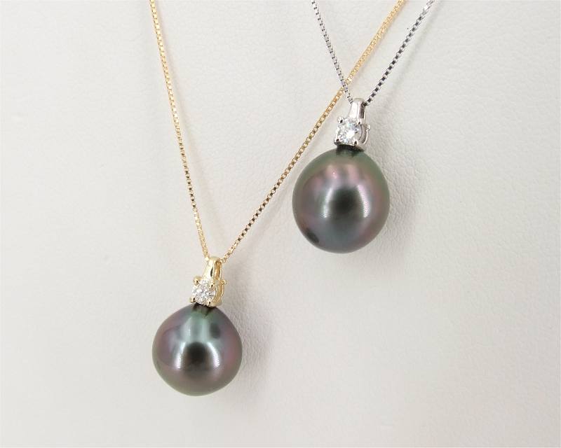 Dunkler Tahitiperlen Anh�nger 9.0 - 10.0 mm