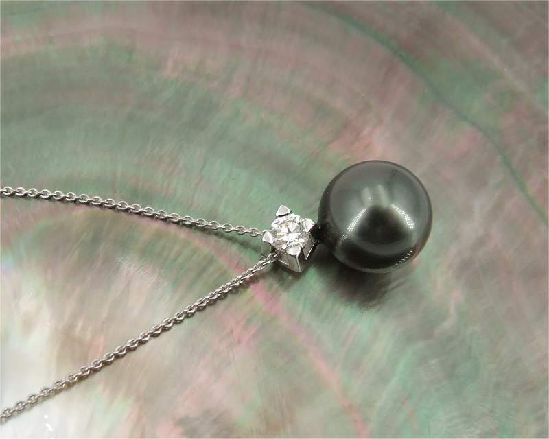 Perlen Anhnger mit Tahitiperle und Diamant