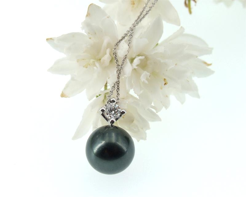 Perlen Anhnger mit Tahitiperle und Diamant