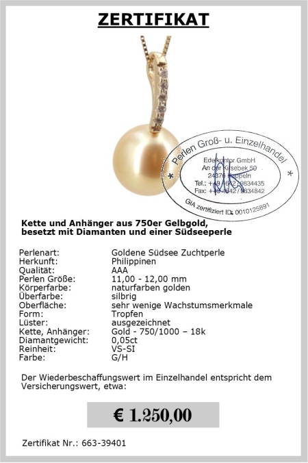 Perlen Anhnger Tropfenform vom EdelKontor