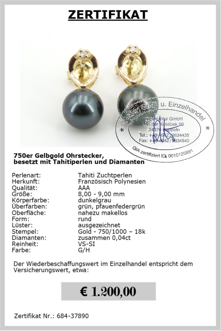 Ohrstecker mit Perlen und Diamanten vom Edelkontor