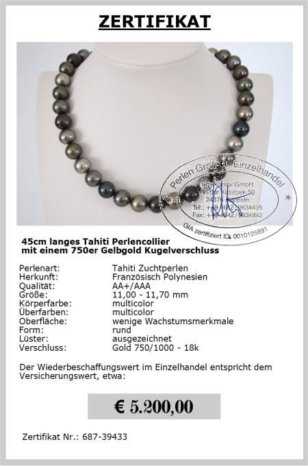 Perlenkette aus Tahitiperlen vom Edelkontor