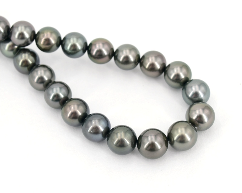 Grne Tahitiperlen Halskette direkt von der Perlenfarm