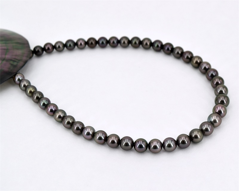 Tahitiperlen Perlencollier, 46cm, 8.1 - 10.1 mm, AA+/AAA Qualit�t